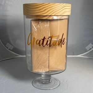 Source Unknown Gratitude Glass Jar with Wooden Lid
